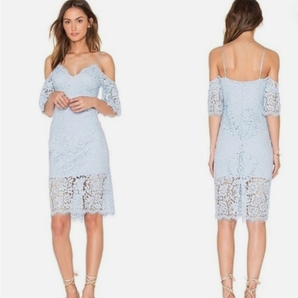 Bardot Lace Blue Dress